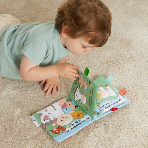 Jiggle + Giggle Buddy Dog’s Busy Day Fabric Book