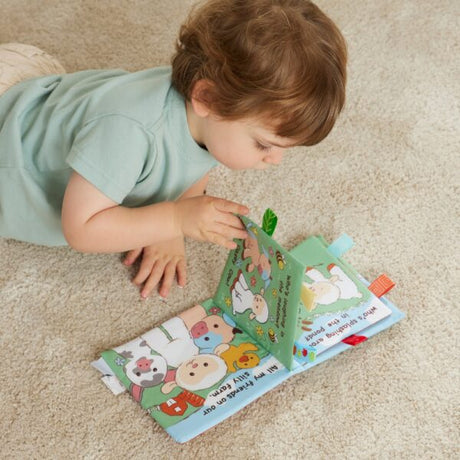 Jiggle + Giggle Buddy Dog’s Busy Day Fabric Book