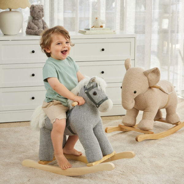 Jiggle + Giggle Rocking Tweed Horse