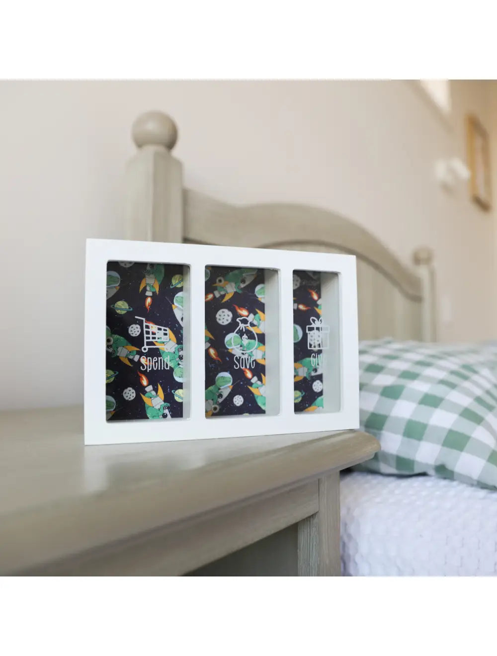 Kids Money Box - Spend Save Give - Dino
