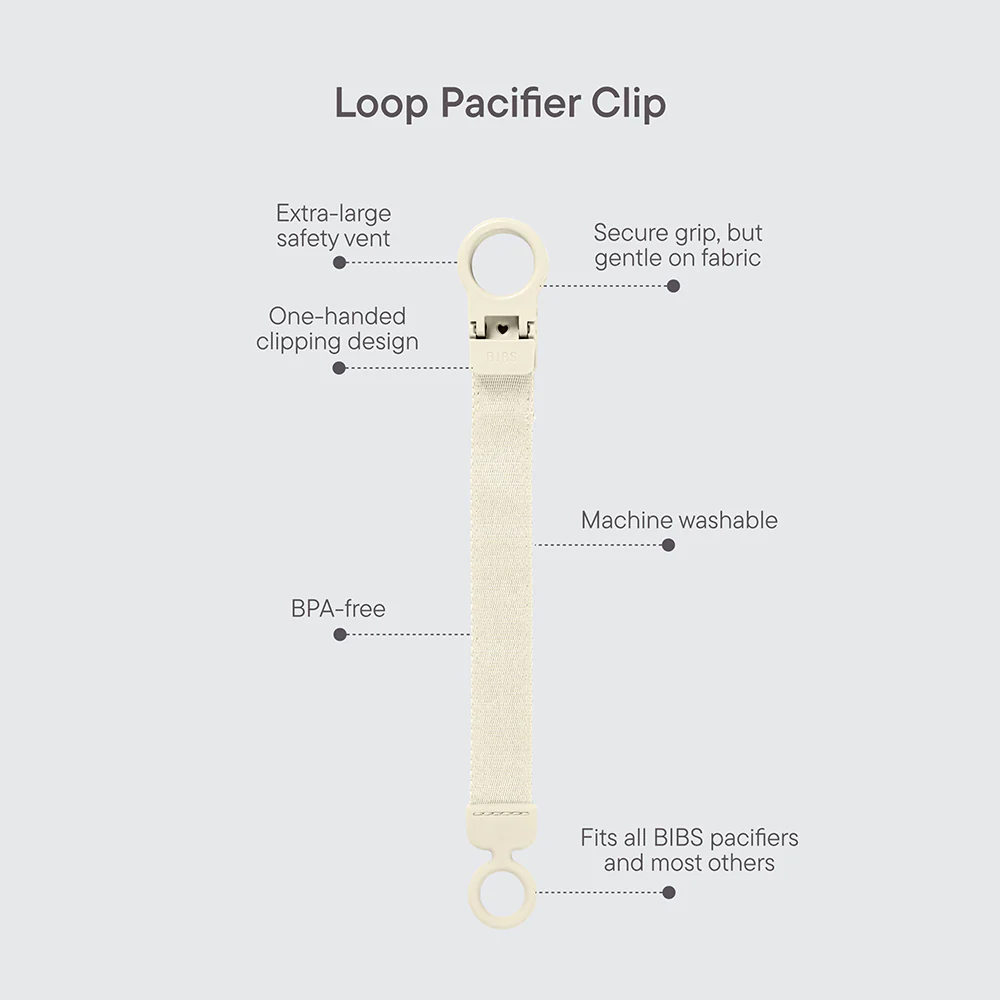 BIBs Pacifier Clip Loop - Ivory