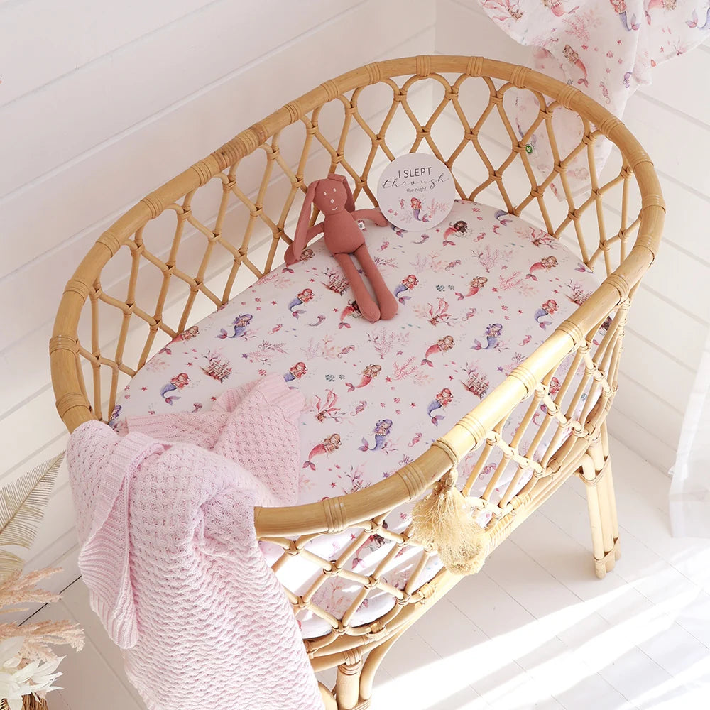 Snuggle Hunny Organic Bassinet Sheet / Change Pad Cover - Mermaid