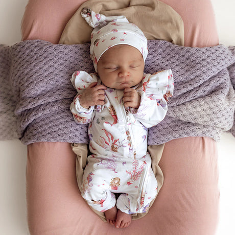 Snuggle Hunny Organic Snugglesuit Convertible Romper with Frill - Mermaid