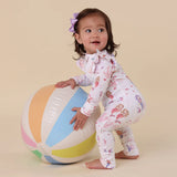 Snuggle Hunny Organic Snugglesuit Convertible Romper with Frill - Mermaid