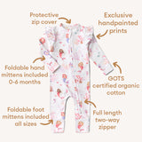 Snuggle Hunny Organic Snugglesuit Convertible Romper with Frill - Mermaid