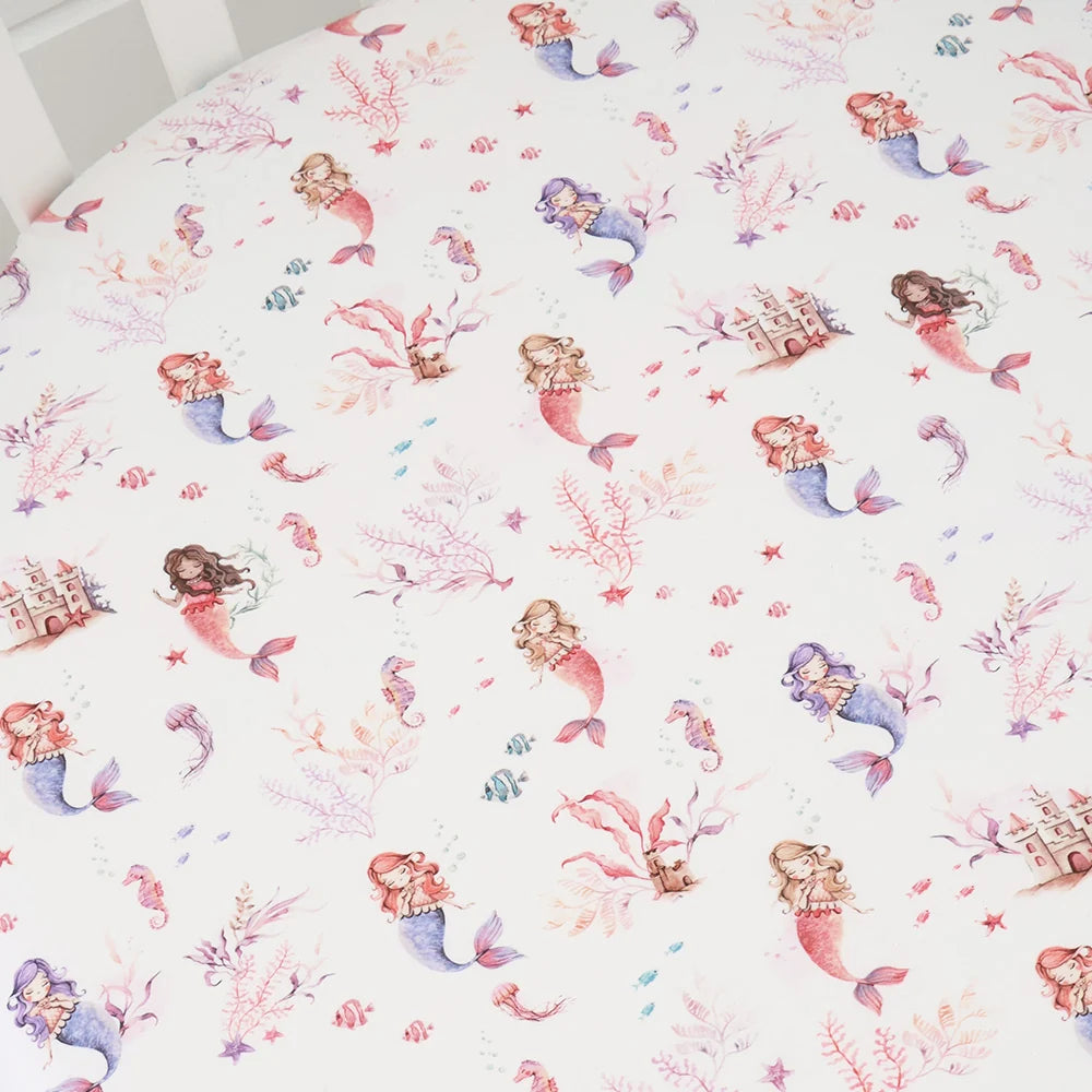 Snuggle Hunny Organic Fitted Cot Sheet - Mermaid
