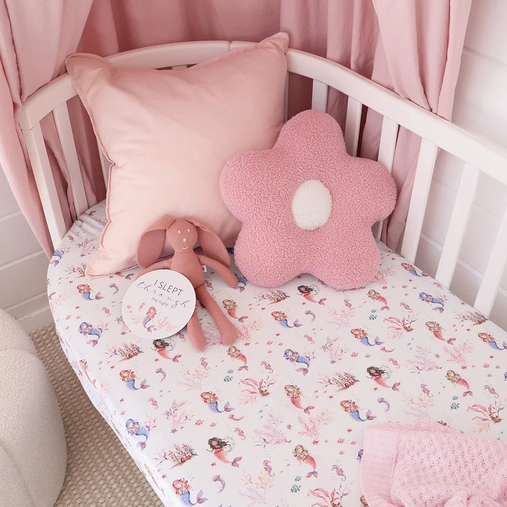 Snuggle Hunny Organic Fitted Cot Sheet - Mermaid