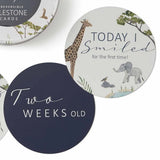 Snuggle Hunny Reversible Milestone Cards - Safari + Navy