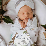 Snuggle Hunny Reversible Milestone Cards - Safari + Navy