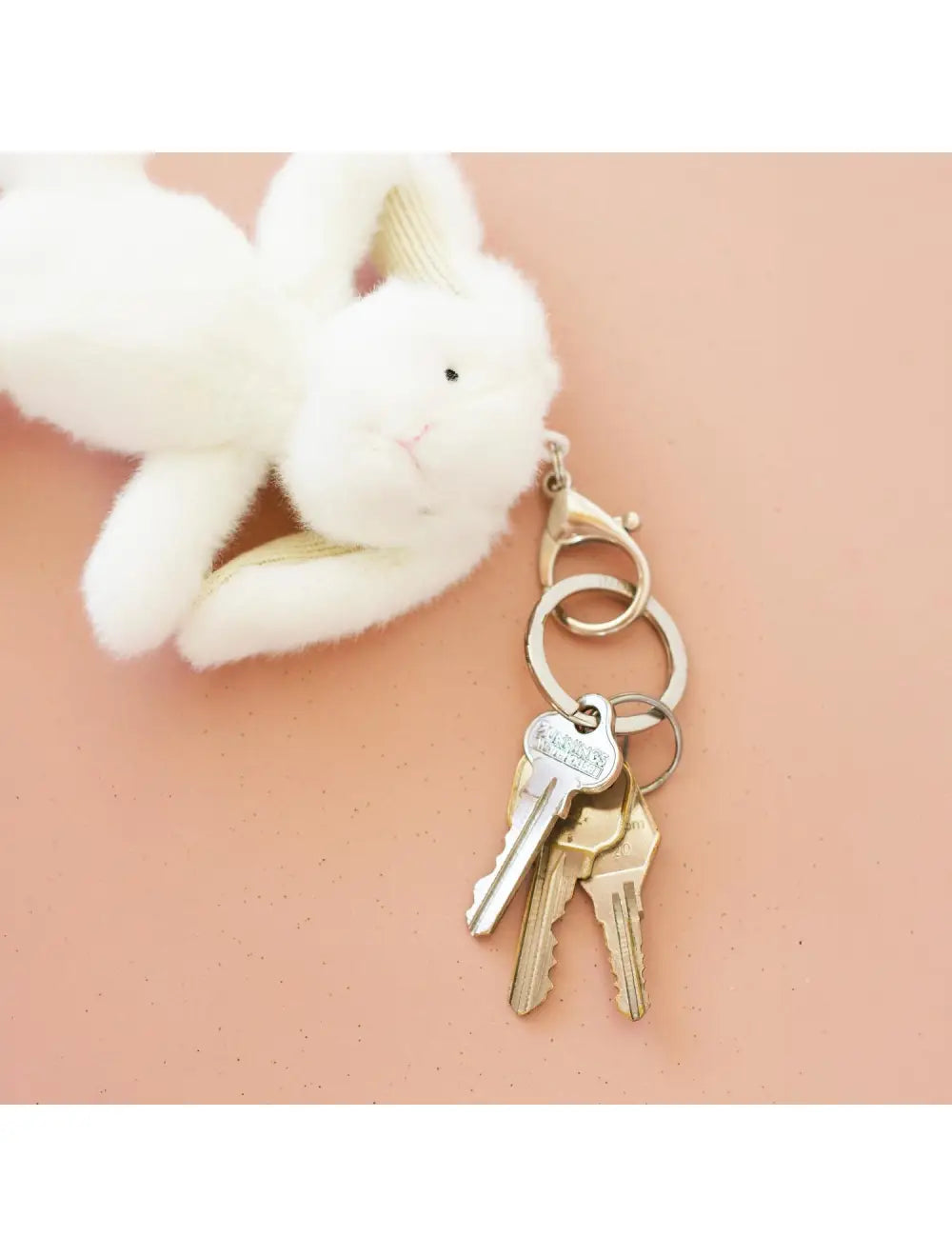 Mary Meyer Soft Bunny Bag Charm - White
