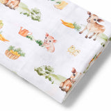 Snuggle Hunny Muslin Swaddle - Farm