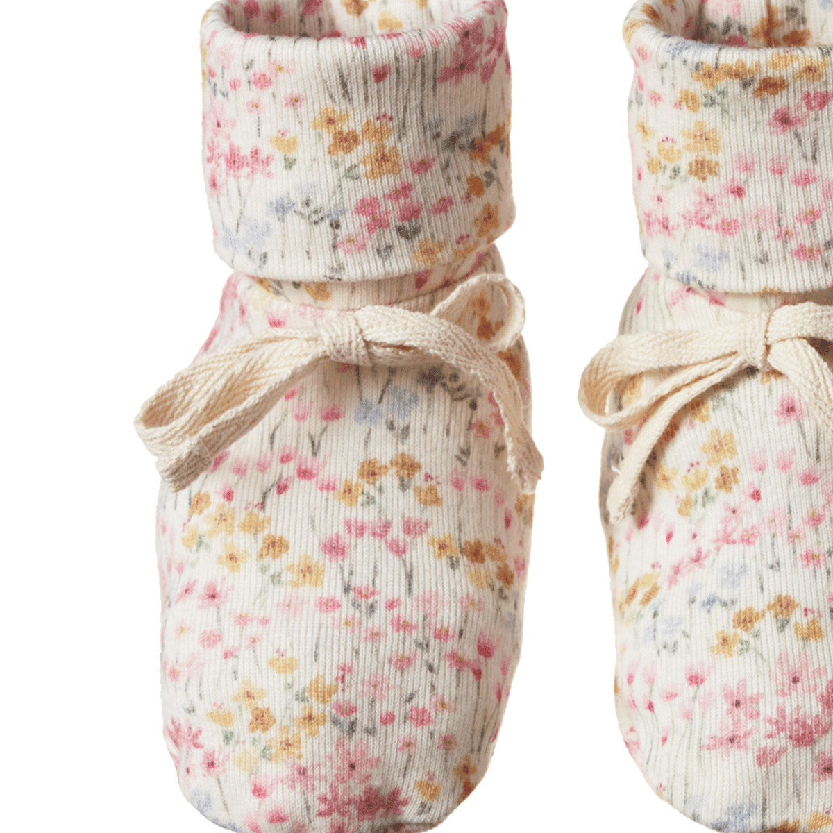 Nature Baby Cotton Booties - Wildflower Mountain