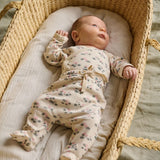 Nature Baby Footed Rompers - Waterlilies Print