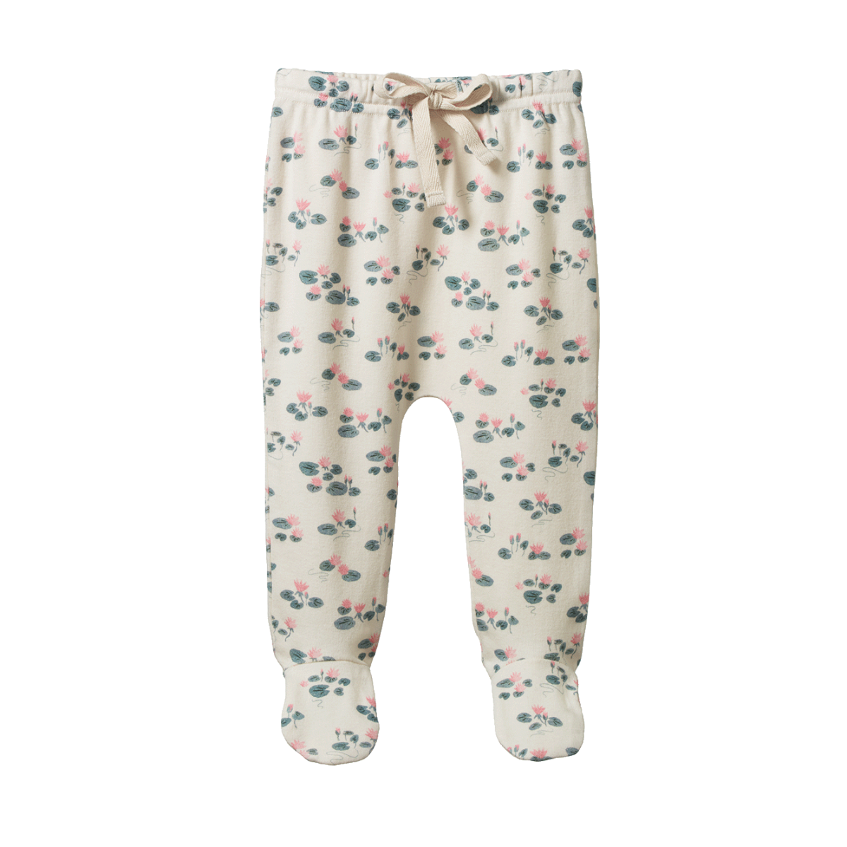 Nature Baby Footed Rompers - Waterlilies Print