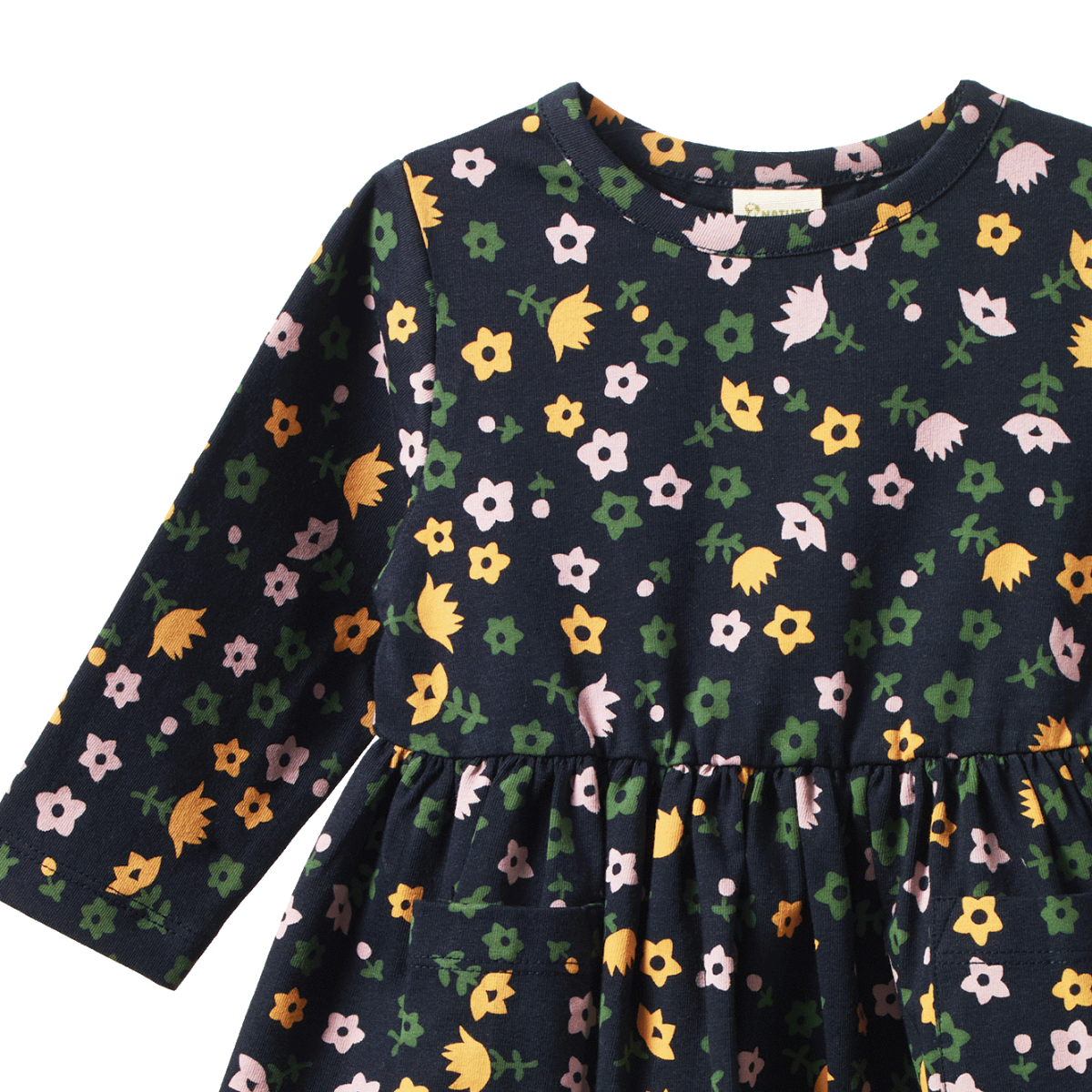 Nature Baby Long Sleeve Twirl Dress - Navy Pollyanna