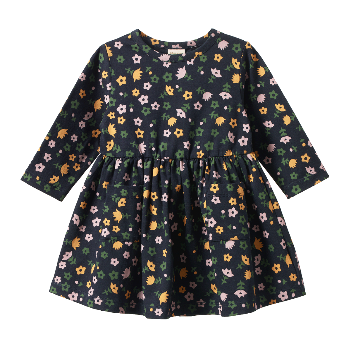 Nature Baby Long Sleeve Twirl Dress - Navy Pollyanna
