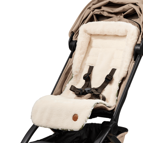 OiOi Reversible Pram Liner - Green Squiggle/Faux Fur