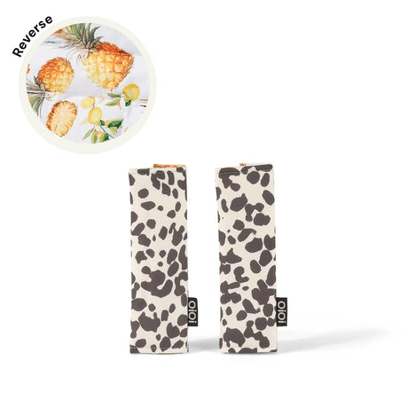 OiOi Reversible Pram Strap Covers - Dalmation/Pineapple