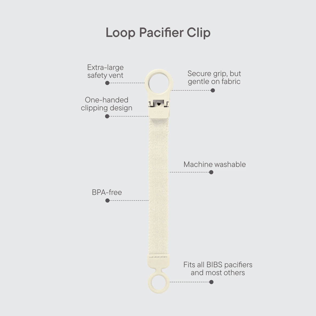 BIBs Pacifier Clip Loop - Bubblegum