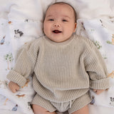 Snuggle Hunny Oversized Cotton Knit Jumper - Pistachio