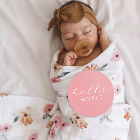 Snuggle Hunny Reversible Milestone Cards - Poppy + Blush Pink