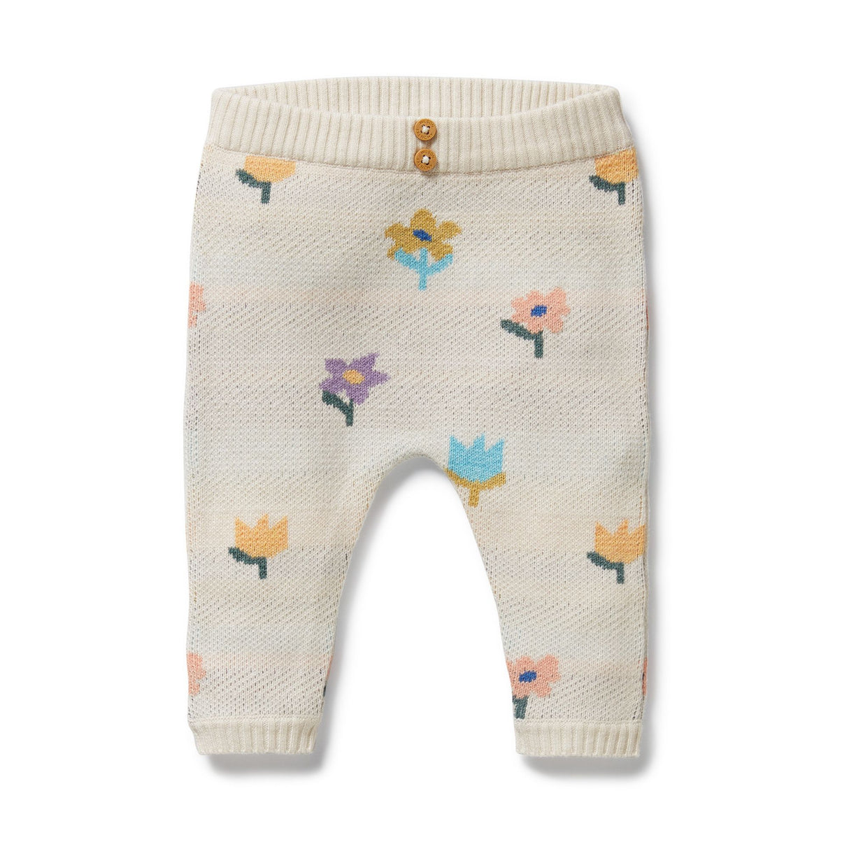 Wilson + Frenchy Organic Knitted Jacquard Legging - Flower Pop