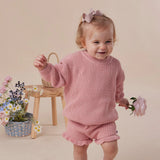 Snuggle Hunny Oversized Cotton Knit Jumper - Rosa