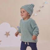 Snuggle Hunny Oversized Cotton Knit Jumper - Sage