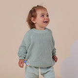 Snuggle Hunny Oversized Cotton Knit Jumper - Sage
