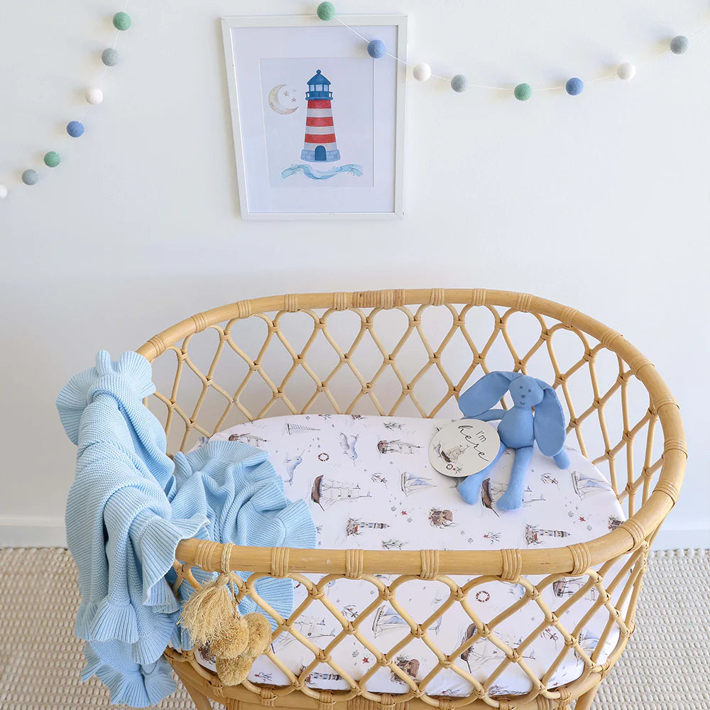 Snuggle Hunny Organic Bassinet Sheet / Change Pad Cover - Set Sail