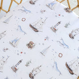 Snuggle Hunny Organic Bassinet Sheet / Change Pad Cover - Set Sail