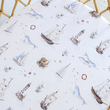 Snuggle Hunny Organic Bassinet Sheet / Change Pad Cover - Set Sail