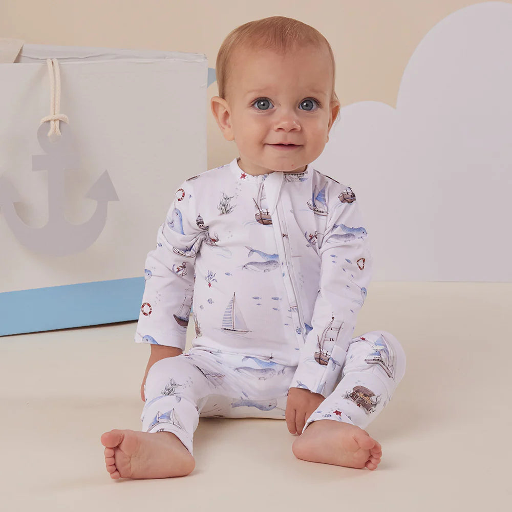 Snuggle Hunny Organic Convertible Romper - Set Sail
