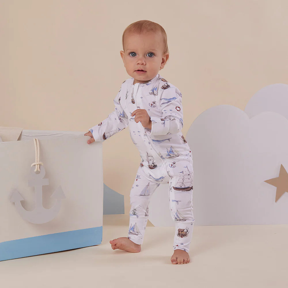 Snuggle Hunny Organic Convertible Romper - Set Sail