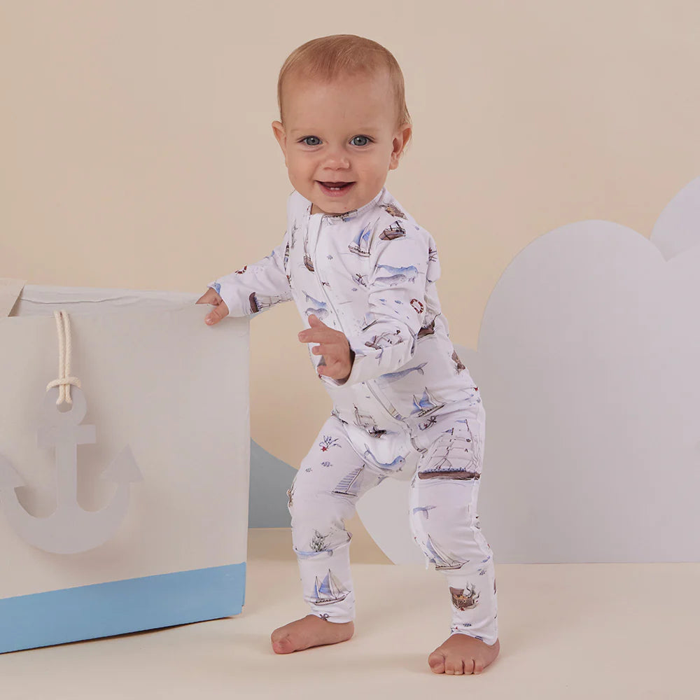 Snuggle Hunny Organic Convertible Romper - Set Sail