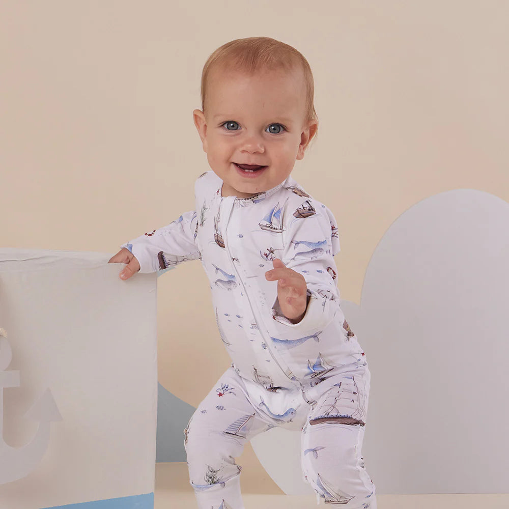 Snuggle Hunny Organic Convertible Romper - Set Sail