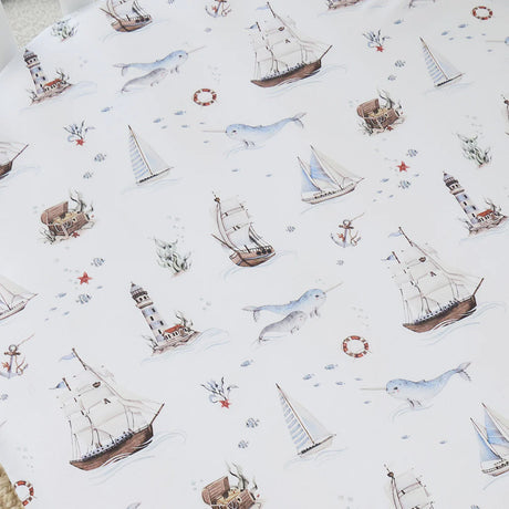 Snuggle Hunny Organic Fitted Cot Sheet - Set Sail