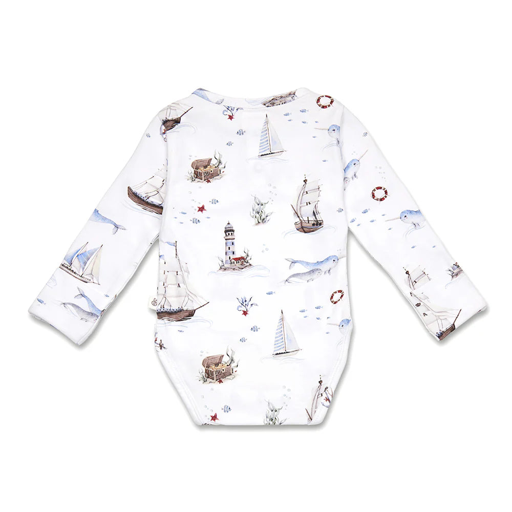 Snuggle Hunny Long Sleeve Organic Bodysuit - Set Sail