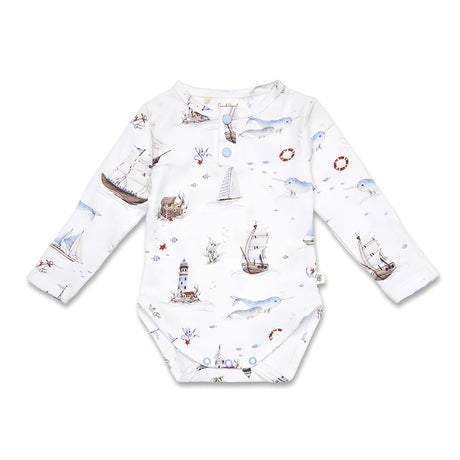 Snuggle Hunny Long Sleeve Organic Bodysuit - Set Sail