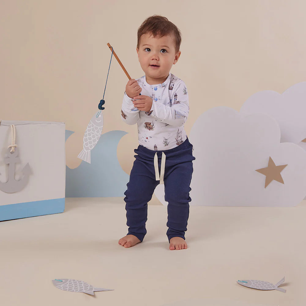 Snuggle Hunny Long Sleeve Organic Bodysuit - Set Sail