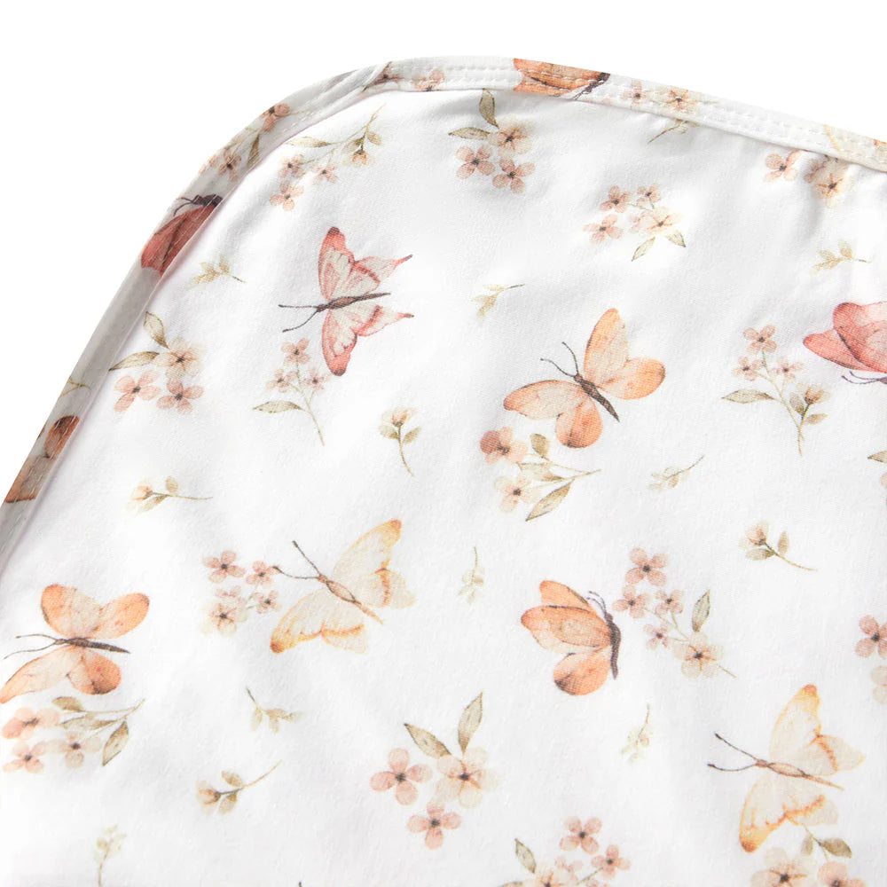Snuggle Hunny Jersey Wrap + Topknot - Butterfly