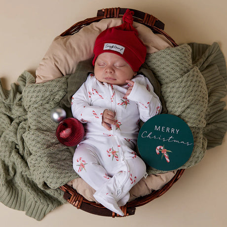 Snuggle Hunny Candy Cane Snuggle Sleepsuit Zip Footie
