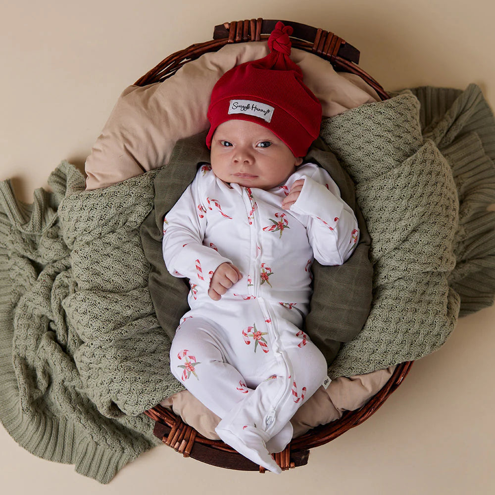Snuggle Hunny Candy Cane Snuggle Sleepsuit Zip Footie