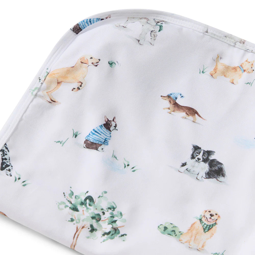 Snuggle Hunny Organic Jersey Wrap & Beanie Set - Dog Park