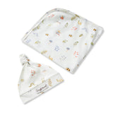 Snuggle Hunny Jersey Wrap & Beanie Set - Garden Friends