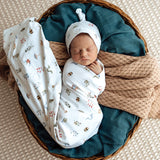 Snuggle Hunny Jersey Wrap & Beanie Set - Garden Friends