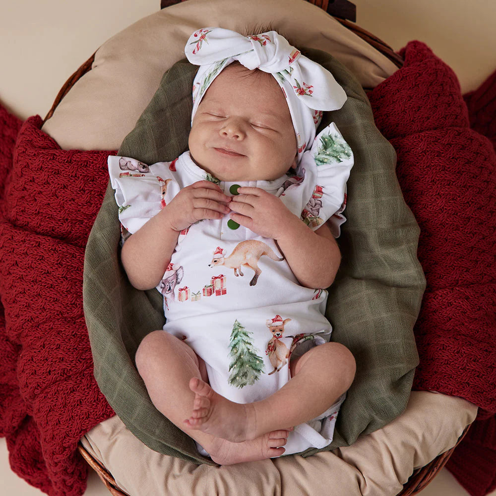 Snuggle Hunny Kangas & Koalas Short Sleeve Bodysuit with Frill