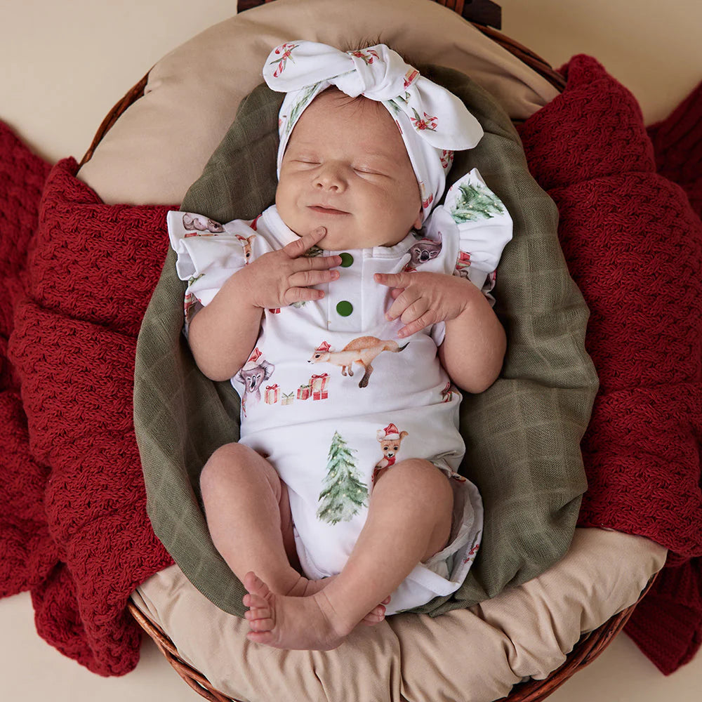 Snuggle Hunny Kangas & Koalas Short Sleeve Bodysuit with Frill