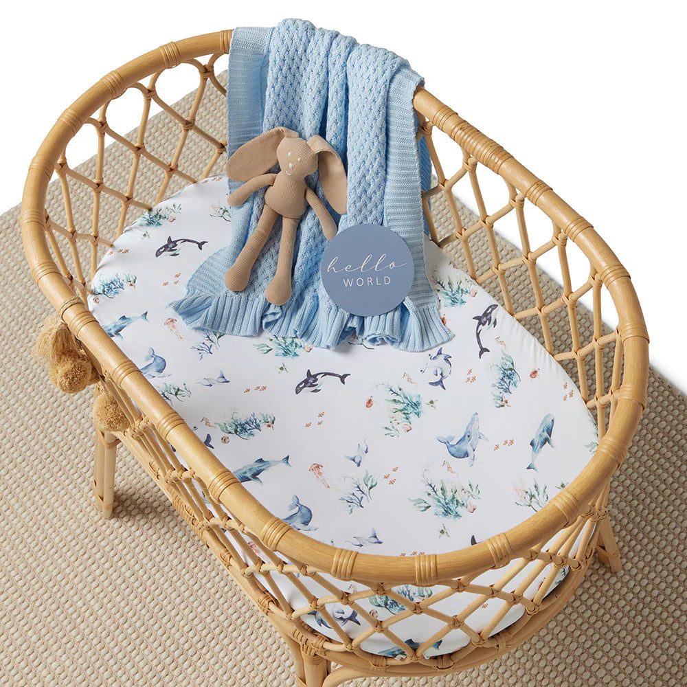 Snuggle Hunny Organic Bassinet Sheet / Change Pad Cover - Ocean