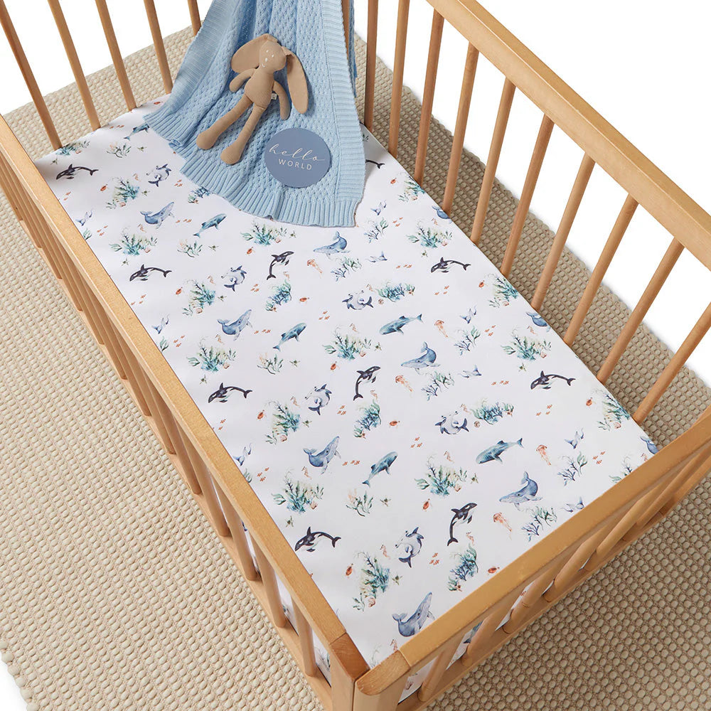 Snuggle Hunny Organic Cot Sheet - Ocean